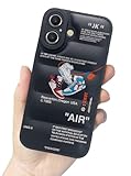 Ins Off Sports Shoes Brand Puffer Phone Case Compatible with iPhone 16 Case 6.3', Funny Sneakers White Label Graphics Aesthetic Soft Silicone Shockproof Full Body Drop Protection Case