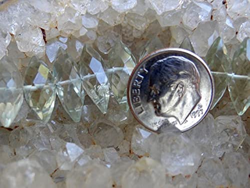 Prasolite verte LKBEADS marquise facettée 3D qualité gemme supérieure