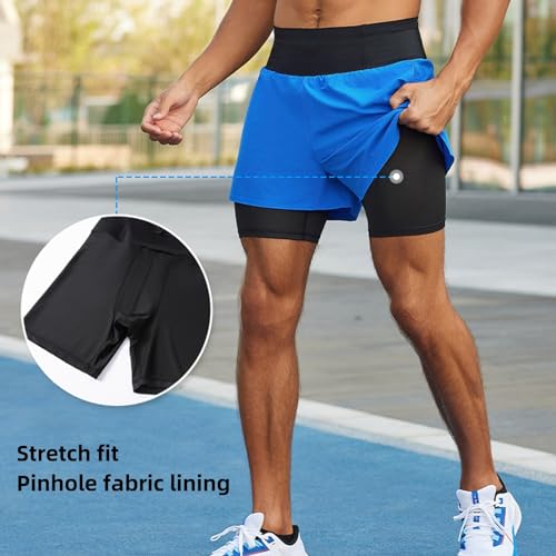 Pantalones Cortos para Correr Hombre, Verano Pantalones Cortos Deportivos Transpirables de Secado Rá