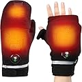 VobeNit Heating Gloves, Heated Work Gloves Men,Heated Mittens Men,Heating Warming Gloves,Electric Heated Hand Warmers,Winter Fingerless Work Gloves L