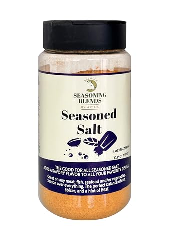 Seasoned Salt (Season-All) Mezcla de Especias - Sal sazonado, Sin MSG y Alérgenos - Condimento/Sazonador Multiuso - Perfecto para - Pollo, Ternera, Cordero, Pescado, Verduras, Huevos, BBQ.