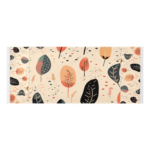 BOESI Doodle Feathers and Colorful Dots Washer and Dryer Cover, 51.2x22in Refrigerator Dust Cover, Appliance Non-Slip Protective Cover Fabric with 4 Storage Bags