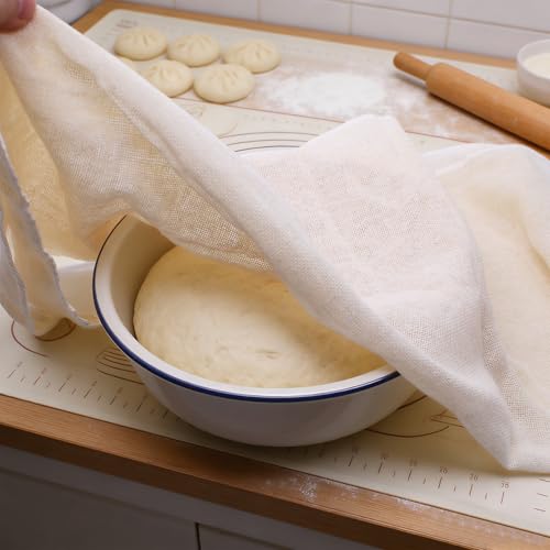 WYYFXY® 8 Stück Passiertuch, 60×60 cm Käsetuch Beige Cheesecloth Abseihtuch Mulltuch Küche Passiertücher Waschbar Seihtuch Käsetücher Filtertuch, für Saft Käse Tee Nussmilch Suppe Joghurt Tofu