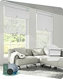 Yoolax Smart Dual Roller Shades, Motorized Blinds with Remote Smart Blinds Compatible with Alexa, Automatic Dual Shades for Windows Bedroom Living Room (White)