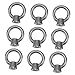 CATIEBYE 10pcs M6 304 Stainless Steel Threaded Eye Nuts Ring Bolts Lifting Device Parts Marine Grade Hardware for Industrial and Mechanical Use