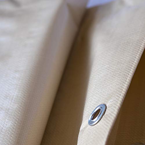 Protectera Heavy Duty Waterproof Tarp - 12 mil Thick - 12 feet by 12 feet - Neutral Tan Color - Image 5