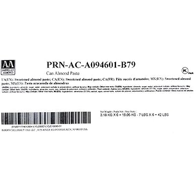 American Almond Almond Paste - Case of Six 7 lb Cans
