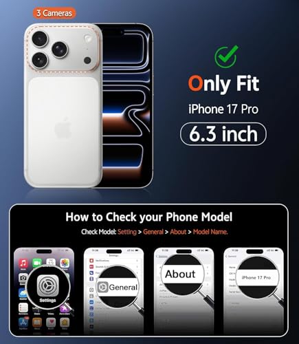 FNTCASE for iPhone 17 Pro Case, Compatible with Magsafe, Clear Transparent Magnetic Shockproof Protective Rugged Phone Cover with Screen Protector - 6.3 inch (A-Clear)