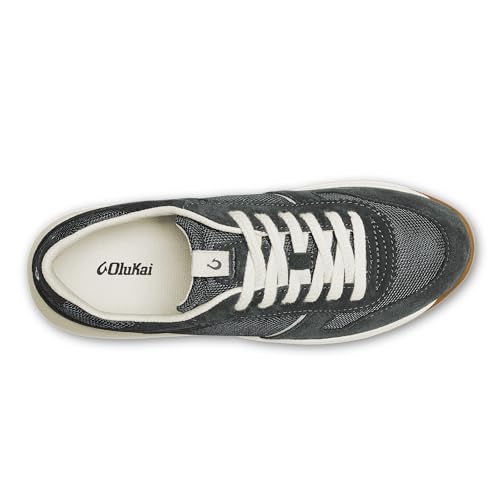 OluKai Kaulele Mesh Women's Court Sneakers, Classic Lace-Up Design & Retro-Inspired, All-Day Comfort & Support, Lava Rock/Rock, 9 - image 6