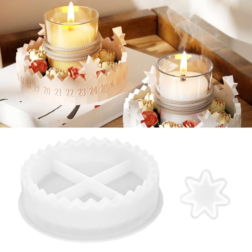 Moldes de silicona para corona de Adviento, molde de Adviento, molde de silicona, forma de cuenta atrás, calendario, soporte para velas, Navidad, molde de silicona para Pascua, Eid, Navidad, Halloween