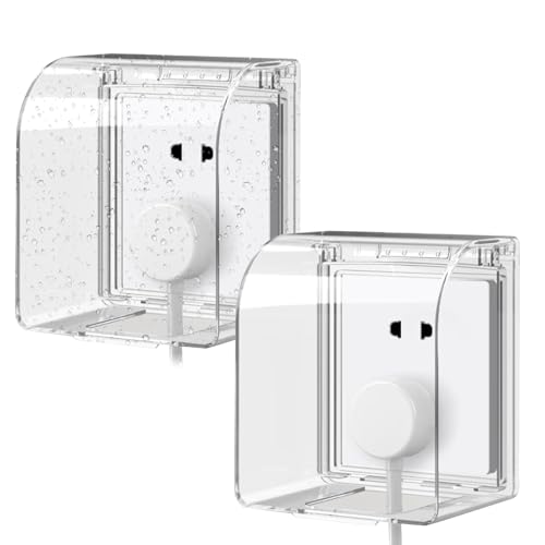 2 unidades de cubierta protectora para enchufes tipo 86, cubierta impermeable para enchufes exteriores, cubierta para interruptores, para baño, cocina, hogar, jardín, exterior (transparente)