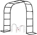 Garden Arch Trellis for Climbing Plants Outdoor Wedding Arches for Ceremony Black Metal Garden Arbor Indoor Garden Arches for Party Decoration 7.9ft Wide X 6.4ft High (Brown)