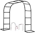 Garden Arch Trellis for Climbing Plants Outdoor Wedding Arches for Ceremony Black Metal Garden Arbor Indoor Garden Arches for Party Decoration 7.9ft Wide X 6.4ft High (Black)