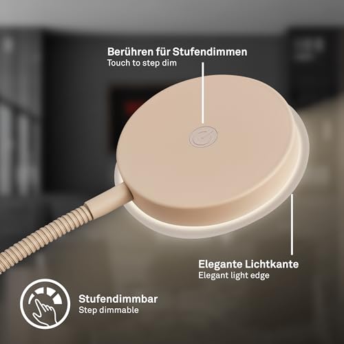 Lámpara de pie orientable BRILONER con función memoria y pantalla regulable táctil 7