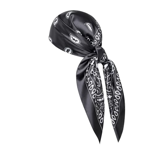 Image of 35 inch Men's Silk Cowboy Scarf - Oversized Western Bandana Neckwear, Large Square Scarf with Gift Packaging