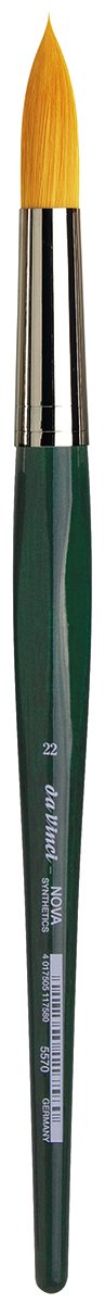 da Vinci Watercolor Series 5570 CosmoTop Nova Paint Brush, Round Synthetic with Short Green Handle, Size 22