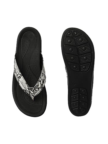 Image of Carlton London women's Snake Print Flatform Thong Sandals