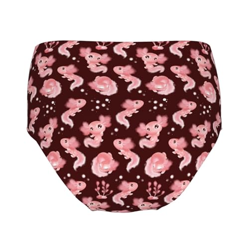 Watercolor Pink Axolotl Girls' Underwear Soft Cotton Little Girls Panties Comfort Briefs2
