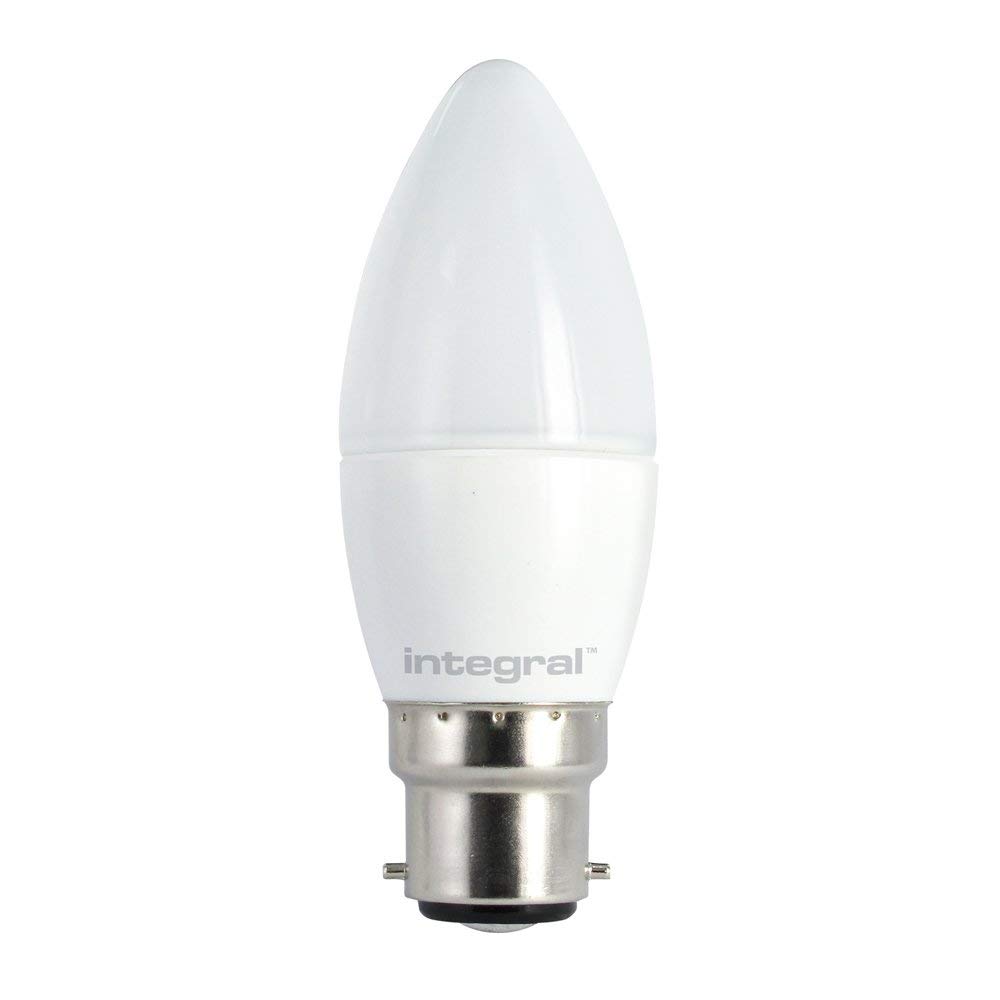 Integral Frosted Led Warm Light Dimmable Led Bulb Candle Lamp (B22 Bayonet, W, 2700 K, 470 Lm) - White Size 5.6