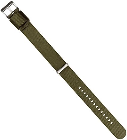 BARTON WATCH BANDS, 20mm Army Green - Elite NATO® Style Watch Strap - Stainless Steel Buckle - Seat Belt Nylon Watch Bands - 4