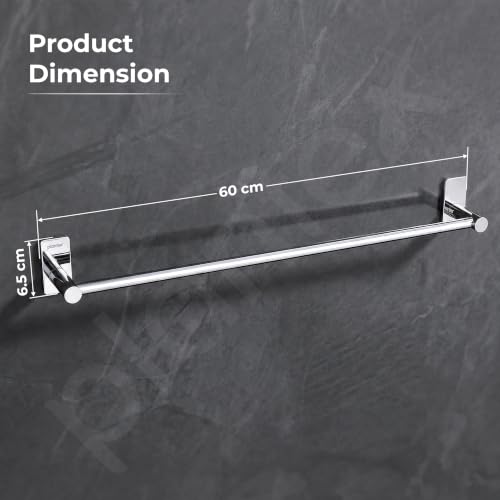 Image of Plantex J4 Stainless Steel Towel Rod /Self Adhesive Cloth Hanger for Bathroom /24 Inch Towel Bar /Bathroom Accessories - Pack of 1 (Chrome)