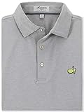 PETER MILLAR 2021 Masters Men's Solid Gray Performance Tech Golf Polo Shirt (Large)
