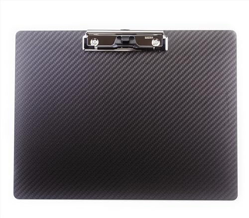 Carbon Fiber Landscape Clipboard with Pen Holder,Horizontal Clip Board 8.5x11,3k Twill Side Clip A4/Letter Size,Ideal for Classrooms,Restaurants,Doctor Offices,Home,School