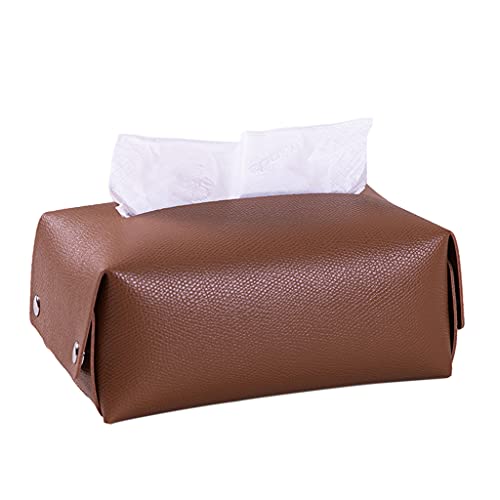 Preisvergleich Produktbild MIAOJI Taschentuchbox, PU-Leder, rechteckig, für Serviettenhalter, Organizer, Papierhandtuchbehälter Aprikose