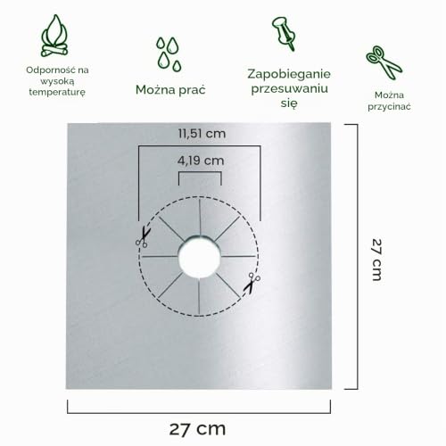 WANGCL Pogrubione arkusze 0,2 mm, wielokrotnego użytku, nieprzywierające, odporne na wysokie temperatury, ochraniacz na kuchenkę gazową, do cięcia, do kuchni, kolor srebrny