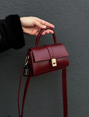 MOON CANTA Mini Crossbody Bag for Women – Small Faux Leather Shoulder Purse with Gold Lock, Elegant Design for Daily Use4