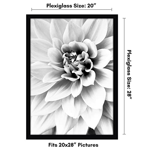 Americanflat 20x28 Picture Frame with Polished Plexiglass - Black Picture Frame - Wide Photo Frames Made of Engineered Wood for Vertical or Horizontal Wall Display - Epic Collection - Black