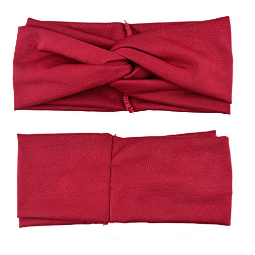Image of DRESHOW 8 Pack Headbands for Women Yoga Knotted Headbands Elastic Criss Cross Hair Accessories Sports Head Wrap Non Slip