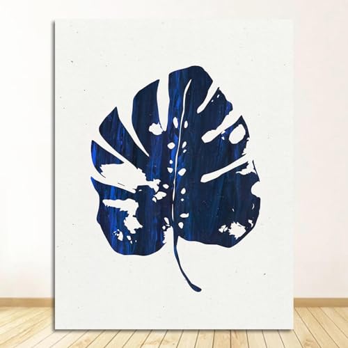 Tableau abstrait bleu et rose 55x80 cm avec cadre interne pour decoration salon