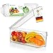 AVALIS® Premium Kühlschrank Organizer Set B1 [2er] stapelbar mit Deckel | Fridge Organizer Set | Kühlschrank Ordnungssystem f. Küche Vorratsschrank ua