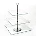 Home Dess Chef Buddy Three Tier Square Glass Buffet and Dessert Stand, 1 Pack, Clear