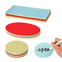 Moderationskarten Set 540 Stück – Metaplankarten in Rund, Oval und Rechteck, 6 Farben, 120g/m² – Blanko Karten für Präsentation, Büro, Schule und Workshop