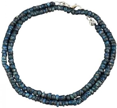 96 Cts Earth Mined Single Strand Blue Apatite Beads Womens Necklace CHIK_NECKLACE-30991