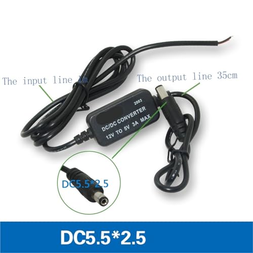 Convertisseur 12V 5V DC 5.5x2.1mm câble abaisseur tension voiture - 3