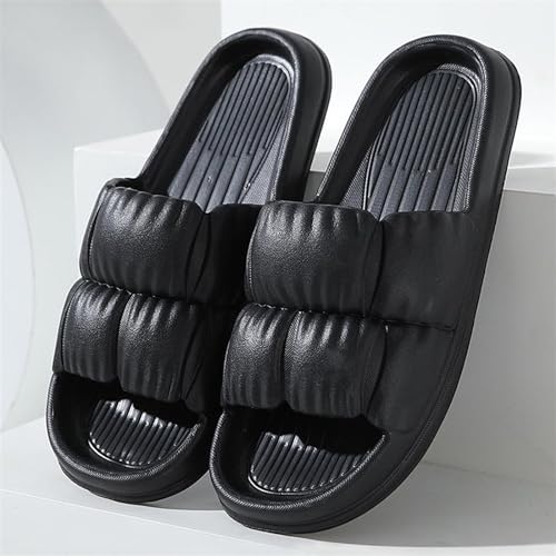 Slippers Indoor Outdoor Soft Bottom Slippers Bathroom Anti-Slip Shower Shoes Men and Women Eva Slippers Summer Sandals(Black,44-45)2