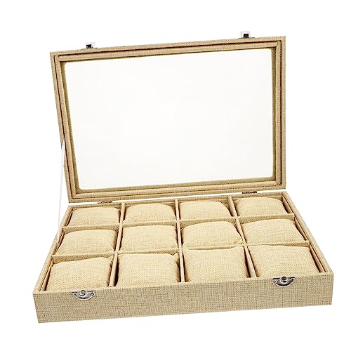 Boîte à bijoux en toile de jute pour organiser vos montres à la maison
