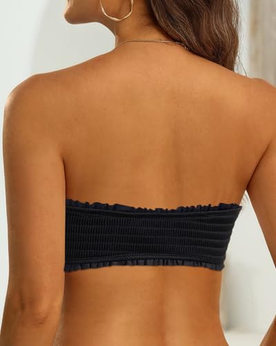 Image of Aqua Eve Women Strapless Bikini Top Only Bandeau Swim Top Tube Top Swimsuit
