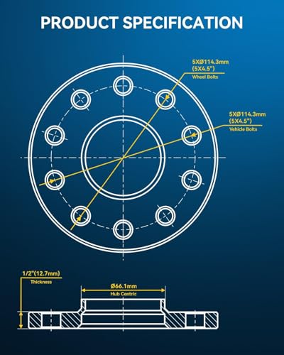 Image of PHILTOP 5x4.5 Hub-Centric Wheel Spacers 0.5 inch for Nissan Altima