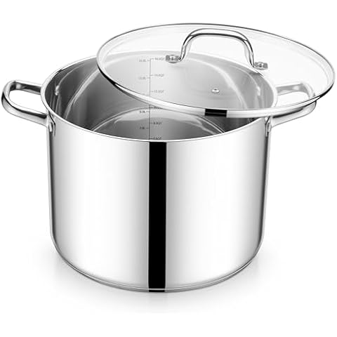 E-far 16 Quart Stainless Steel Stock Pot Cover