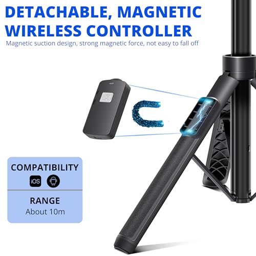 Bze Selfie Stick,62 Inches Long Extendable Selfie Stick Tripod thumb #3