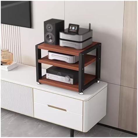 Speaker Stand,Compact HiFi Speaker Stand & Audio Rack - Stylish 3-Tier Media Cabinet for Home Theater, Turntable, Game Console, TV & Amplifier - Perfect for Electronics Storage