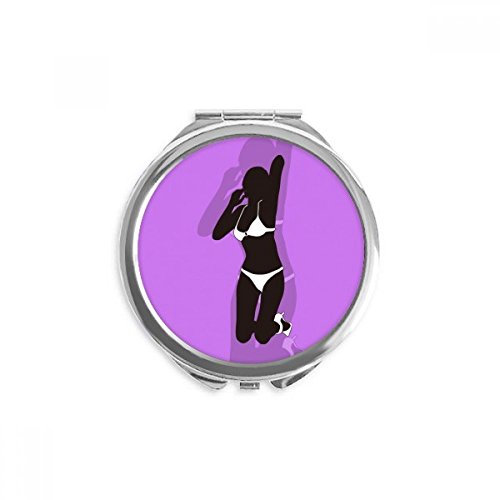 Miroir de poche violet pour maquillage nomade lors de vos déplacements et sorties en ville