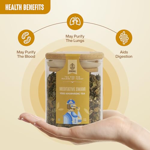 Image of House of Hindraj Meditative Swami Yogi Ayurvedic Herbal Loose Tea 30 g Chai Inspired Blend Helps with Immunity, Digestion & Fatigue Natural & Caffeine-Free