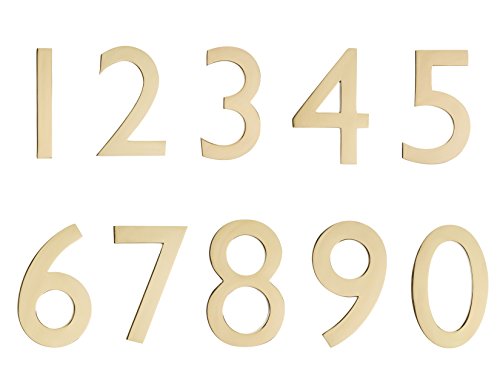 Architectural Mailboxes 3582Pb-0 4 Inch Solid Floating House Number, Polished Brass #TOP1