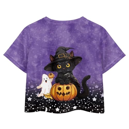 Image of Kids Crop Top Short Sleeve T-Shirts for Girls Size 5-14