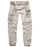 Figurbetonter Schnitt am Bein Trooper Royal Traveler Trousers, Herren Cargo Hose, Royal White Slim S
